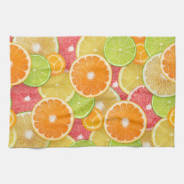 Bakgrund för citrusfrukter kökshandduk