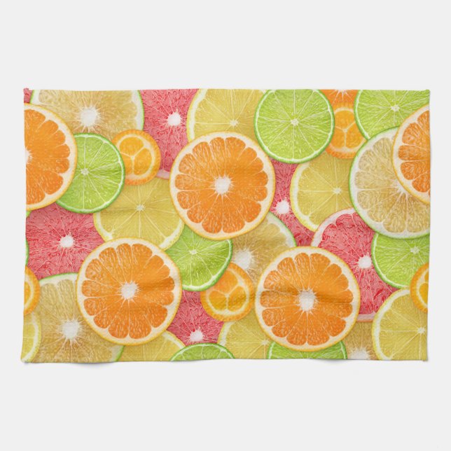 Bakgrund för citrusfrukter kökshandduk (Horisontell)