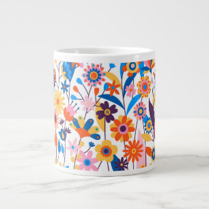 Bakgrund för exotisk flerfärgad Blommigt-32939 Jumbo Mugg