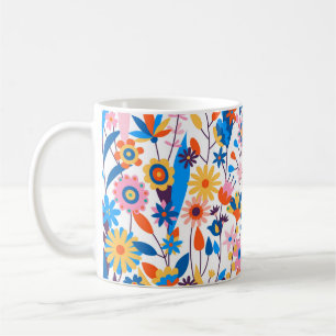 Bakgrund för exotisk flerfärgad Blommigt-32939 Kaffemugg