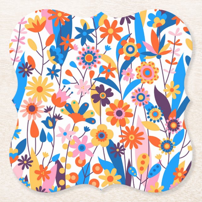 Bakgrund för exotisk flerfärgad Blommigt-32939 Underlägg Papper (Framsida)