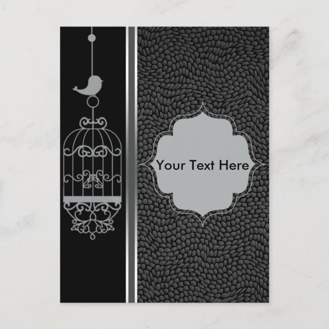 Bakgrund för fågelskydd och läder i silver vykort (Framsida)