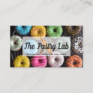 Bakgrund för färgade donuts Bläddra Visitkort