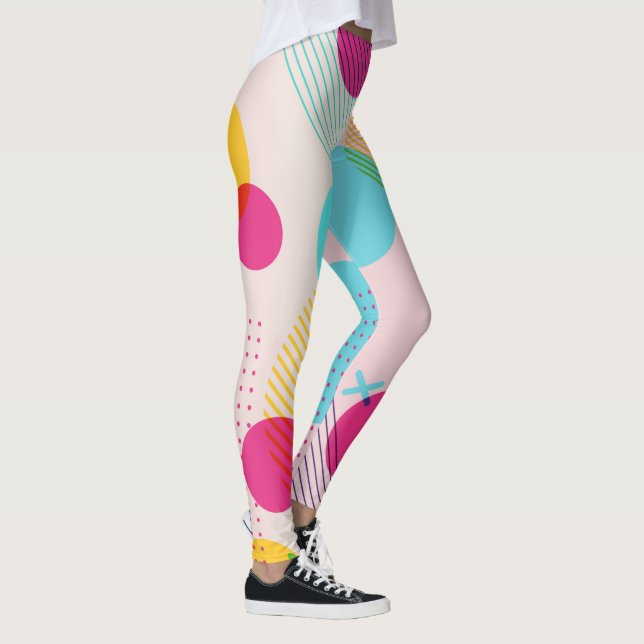 Bakgrund för färgstark geometrisk abstrakt leggings (Höger)