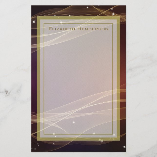 Bakgrund för finare Maron med Wispy Guld-accenter Brevpapper (Framsida)