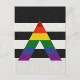 Bakgrund för Flagga av HBT Ally-Pride, Färgad Vykort