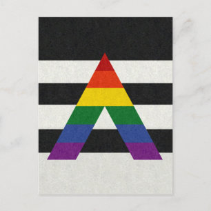Bakgrund för Flagga av HBT Ally-Pride, Färgad Vykort