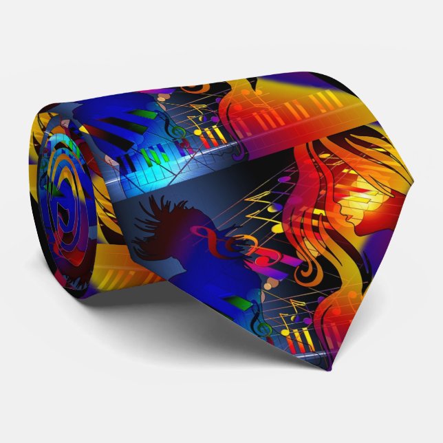 Bakgrund för flickdansing på musikanteckning slips (Rullad)