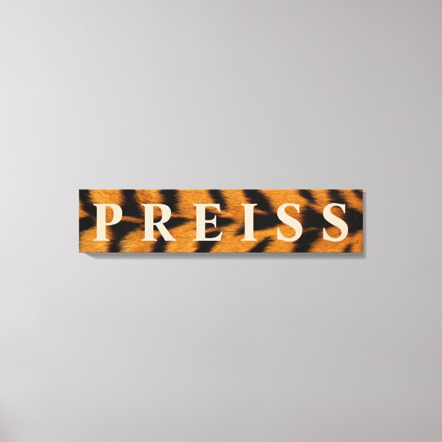 Bakgrund för första/familj/efternamn för tiger canvastryck (Framsida)