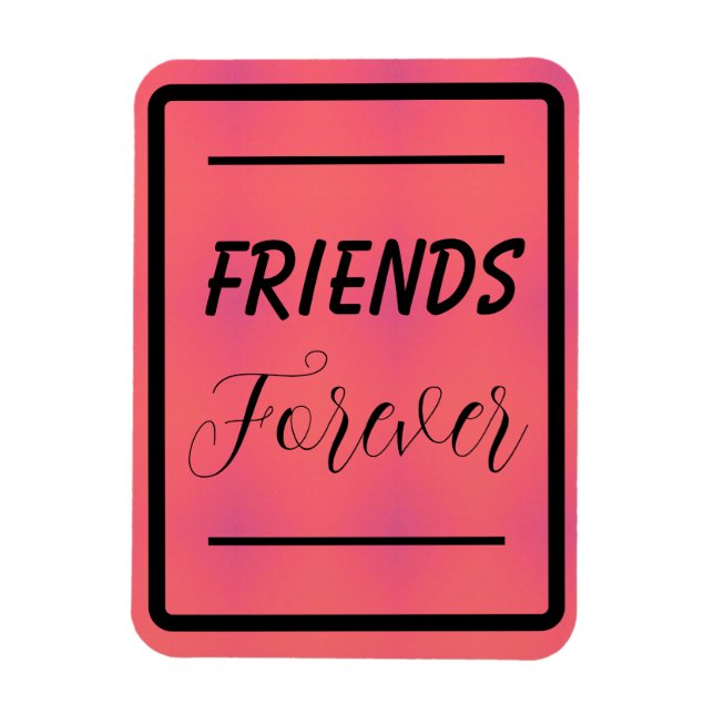 Bakgrund för fras Rosa och Lila - Vänner för allti Magnet (Vertikal)