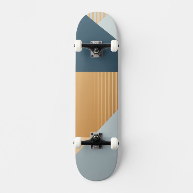 Bakgrund för geometriska former i grått mini skateboard bräda 18,5 cm (Framsida)
