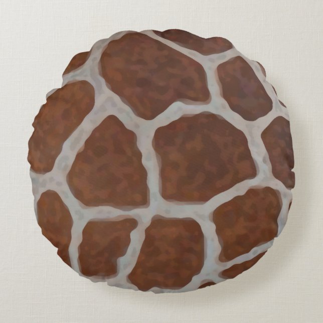 Bakgrund för Giraffe Print Mönster Rund Kudde (Framsidan)