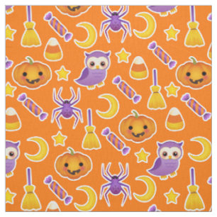 Bakgrund för Halloween Festive Mönster Orange Tyg