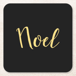 Bakgrund för Helgdag med svart NOEL Modern Chic Underlägg Papper Kvadrat