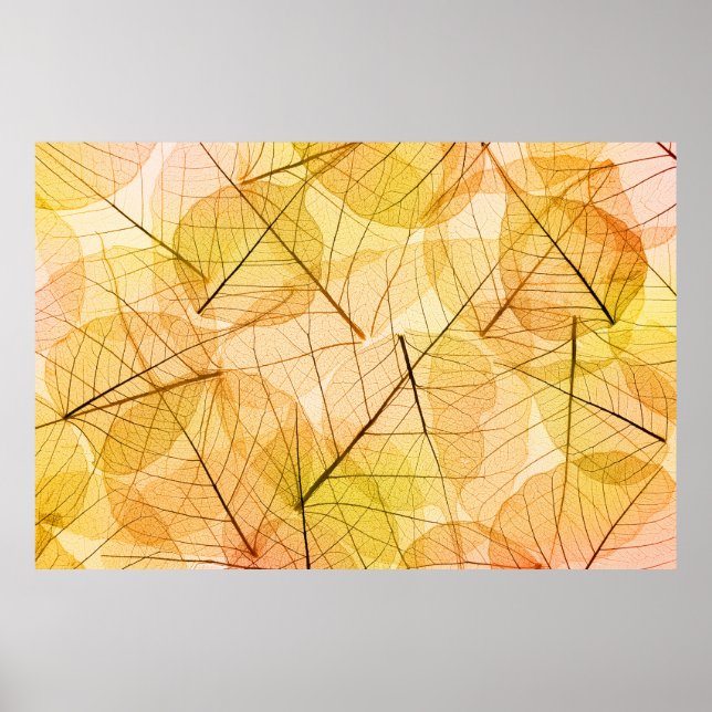 Bakgrund för höst löv gult och orange - tvärgående poster (Framsidan)