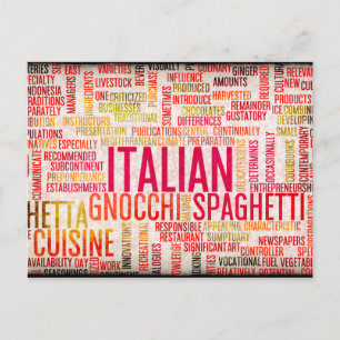 Bakgrund för italienska Food and Cuisine Menu Vykort