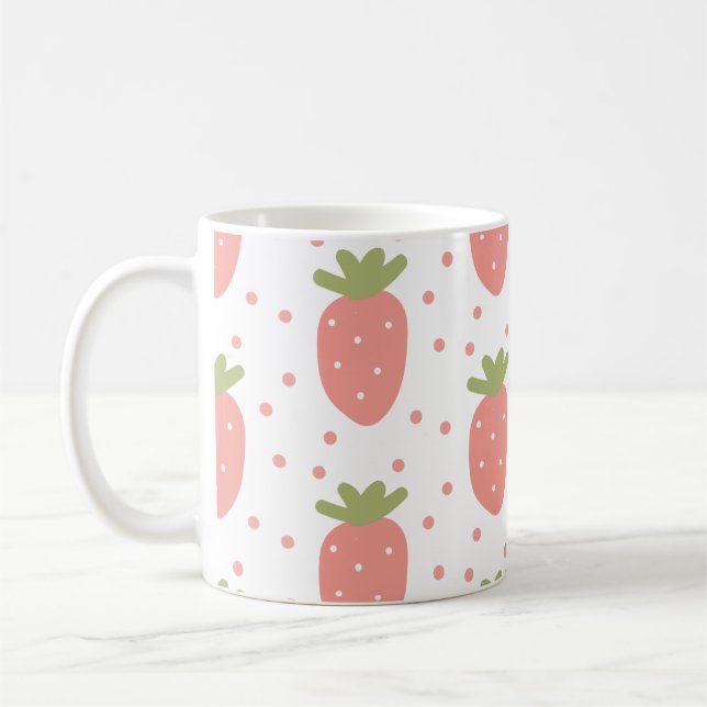 Bakgrund för jordgubbar kaffemugg (Vänster)