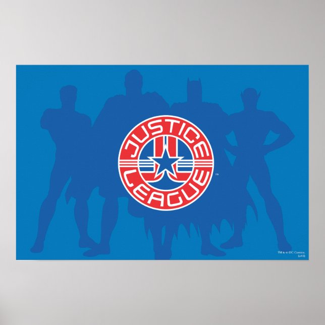 Bakgrund för Justice League Logotyp och Solid Char Poster (Framsidan)