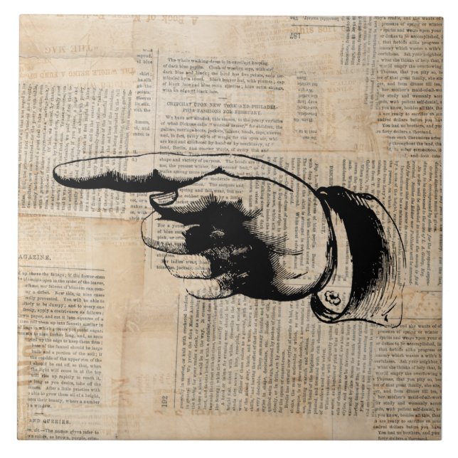 Bakgrund för klassiskt pekande i Finger Art Newspa Kakelplatta (Framsidan)