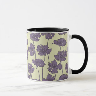 Bakgrund för konstvintageblommönster mugg