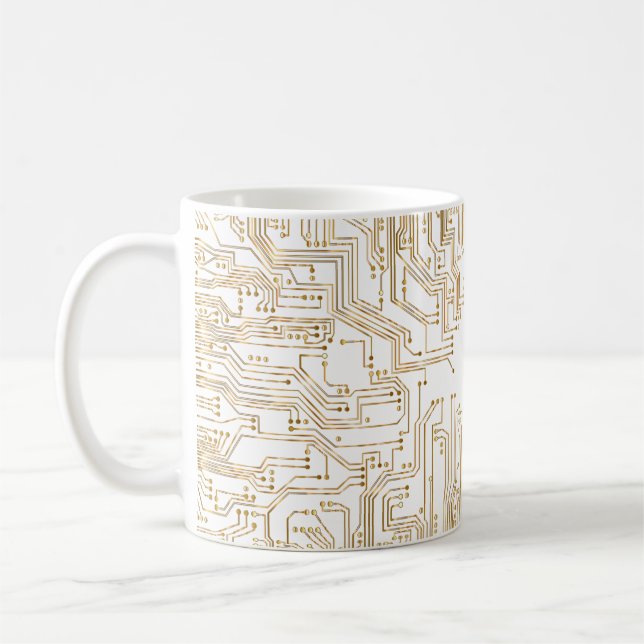 Bakgrund för kretskort tapet kaffemugg (Vänster)