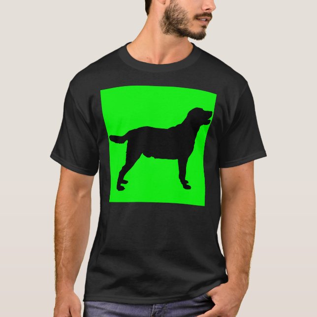 Bakgrund för Labrador Retriever Grönt T Shirt (Framsida)