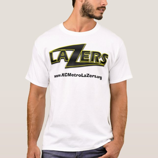 Bakgrund för LaZer logotypvit, T-shirt (Framsida)