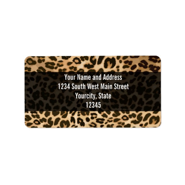 Bakgrund för Leopard-utskrift Adressetikett (Framsidan)