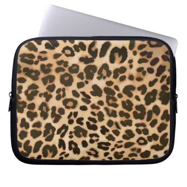 Bakgrund för Leopard-utskrift Laptop Fodral (Framsidan)