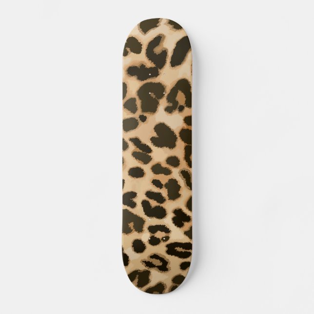 Bakgrund för Leopard-utskrift Skateboard Bräda 19,5 Cm (Framsida)