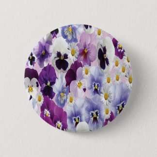 Bakgrund för lila, vita och violetta blommor knapp