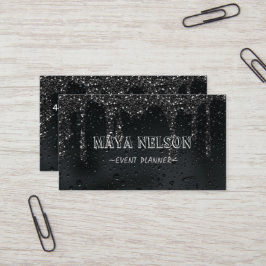 Bakgrund för Luxury Coola Rainy Black Visitkort