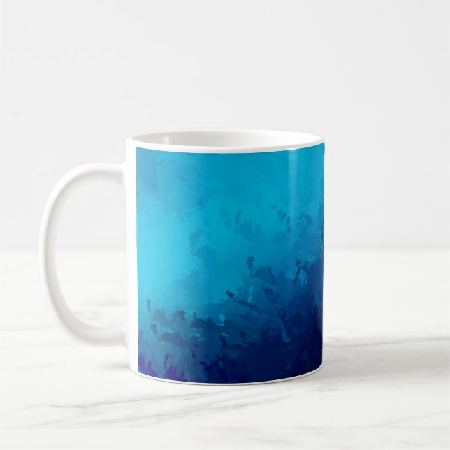 Bakgrund för målad Abstrakt i penselfärg. Penseldr Kaffemugg (Vänster)