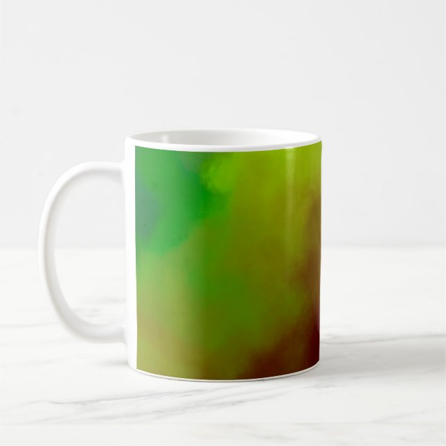 Bakgrund för målad Abstrakt i penselfärg. Penseldr Kaffemugg (Vänster)