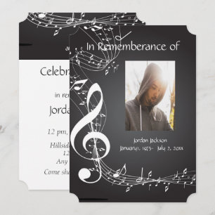 Bakgrund för Memorial Service Inbjudan Musik noter