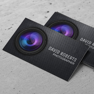 Bakgrund för metall för fotografkamera modern visitkort