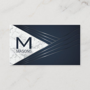 Bakgrund för metallisk Abstrakt White Marble Visitkort