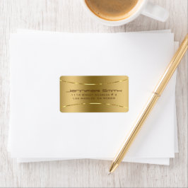 Bakgrund för metallisk guld-färg adressetikett