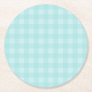 Bakgrund för mönster för Retro blåttGingham ru Underlägg Papper Rund