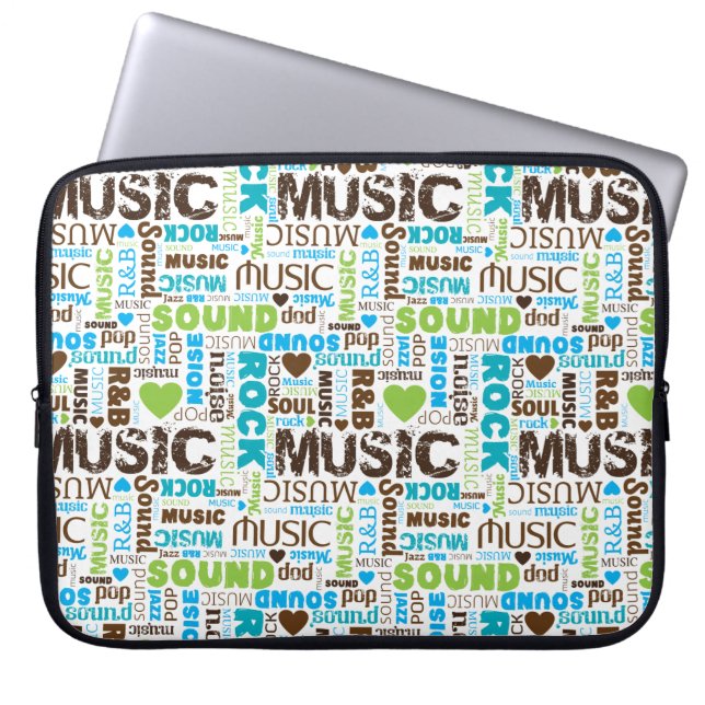 Bakgrund för musiktext Laptop sleeve (Framsidan)