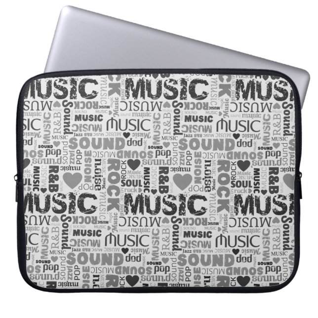 Bakgrund för musiktext Laptop sleeve (Framsidan)