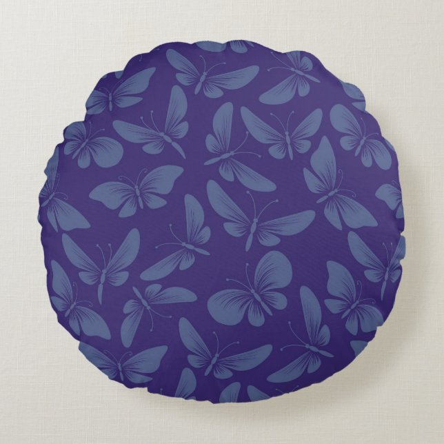 bakgrund för nattmalfjärilar rund kudde (Framsidan)