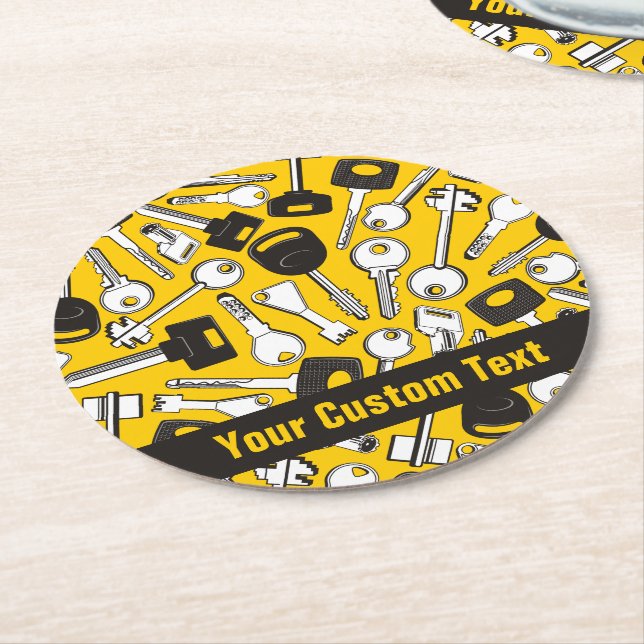 Bakgrund för Nycklar Underlägg Papper Rund (Vinklad)