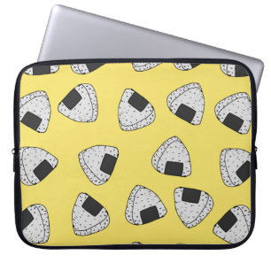 Bakgrund för Onigiri (japanese ris boll). Sömlös Laptop Fodral