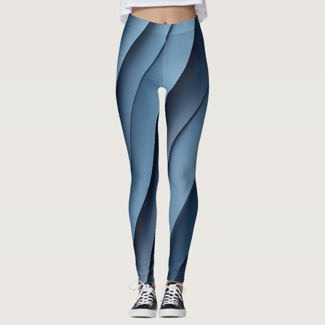 Bakgrund för överlappande former i svarta färger leggings (Framsida)