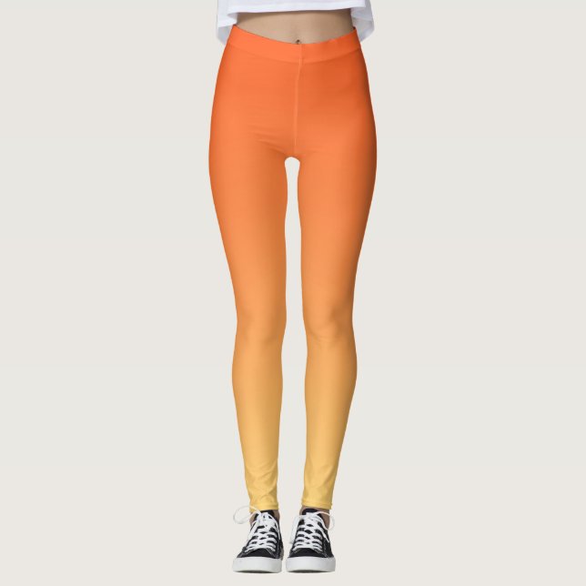 Bakgrund för övertoning av orange och Gult Leggings (Framsida)