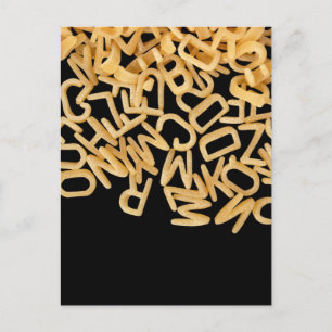 Bakgrund för pasta för alfabet vykort