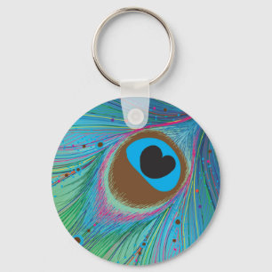 Bakgrund för Peacock linjer Nyckelring