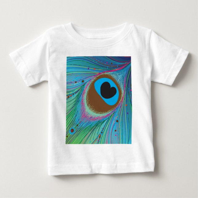 Bakgrund för Peacock linjer Tee Shirt (Framsida)
