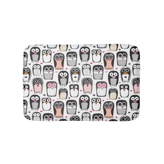 bakgrund för pingvinfågelillustration badrumsmatta (Framsidan)